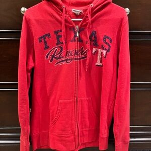 Texas Rangers Red Zip-Up Hoodie
